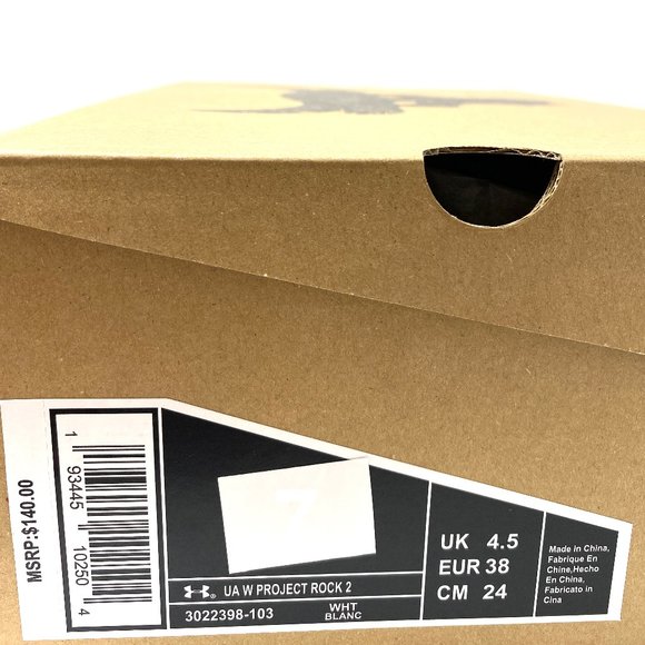 🌸Sale🌸 Under Armour UA Project Rock2 Mesh White Sneaker Women’s 3022398-103 - Picture 10 of 10